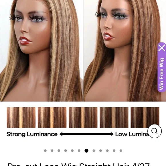 16” Beautiful Highlight and Ombré Wig - Picture 4 of 5